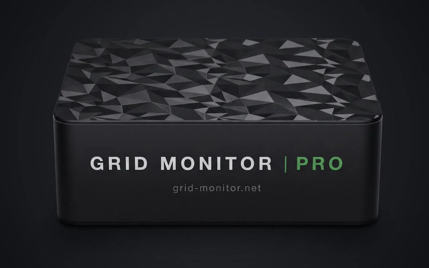 Grid Monitor Pro — чорний корпус із гранованою кришкою